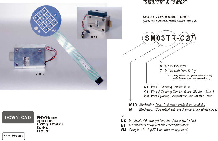 motorized pulling lock MT03TR, motorized springbolt lock MT02